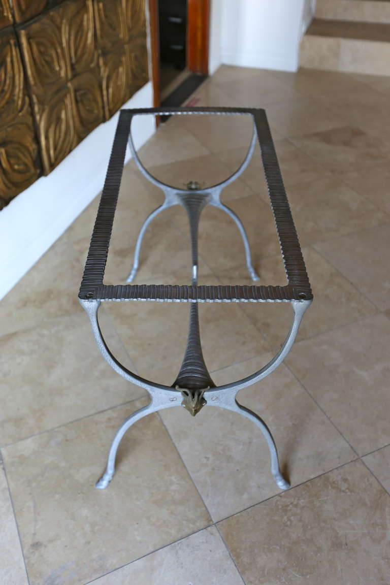 Aluminum Sculptural Satyr Console Table