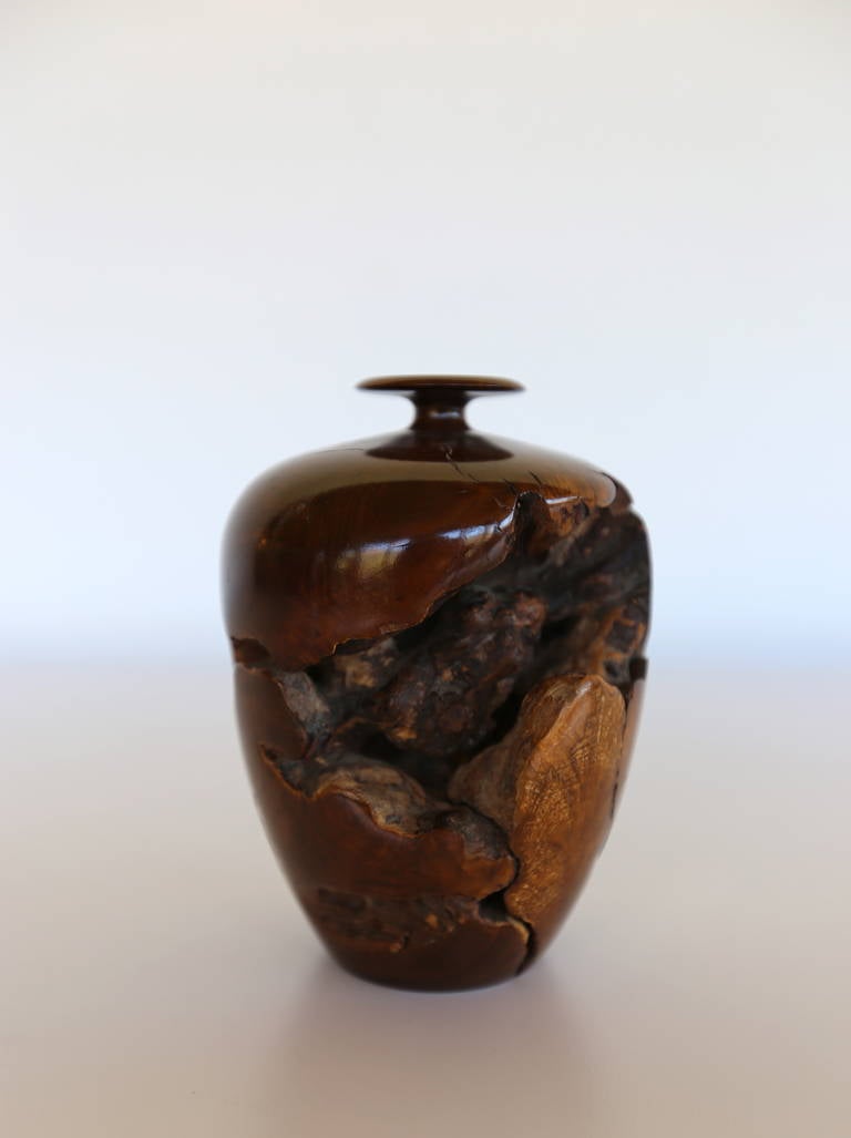 Turned wood vase by Hap Sakwa.