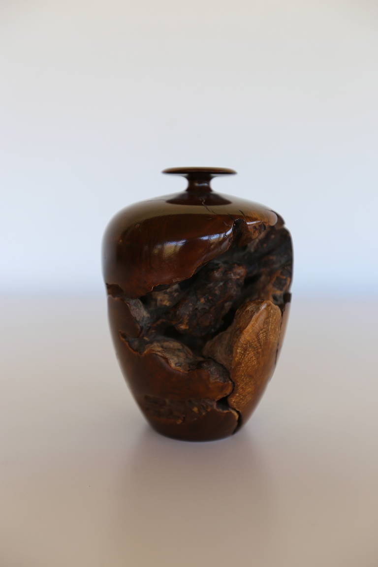 Mid-Century Modern Turned Wood Vase by Hap Sakwa