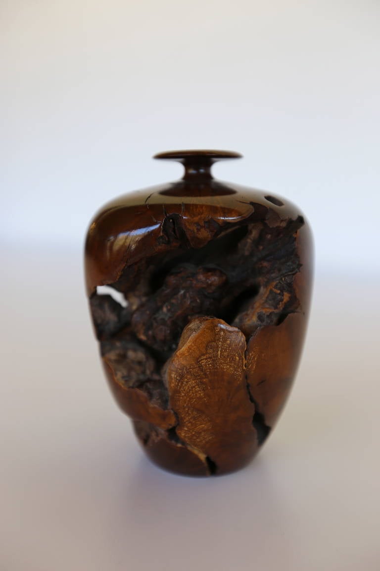 American Turned Wood Vase by Hap Sakwa