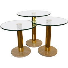 Brass and Glass Nesting Tables