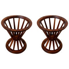 Pair of Walnut "Sheaf of Wheat" Side Table Bases