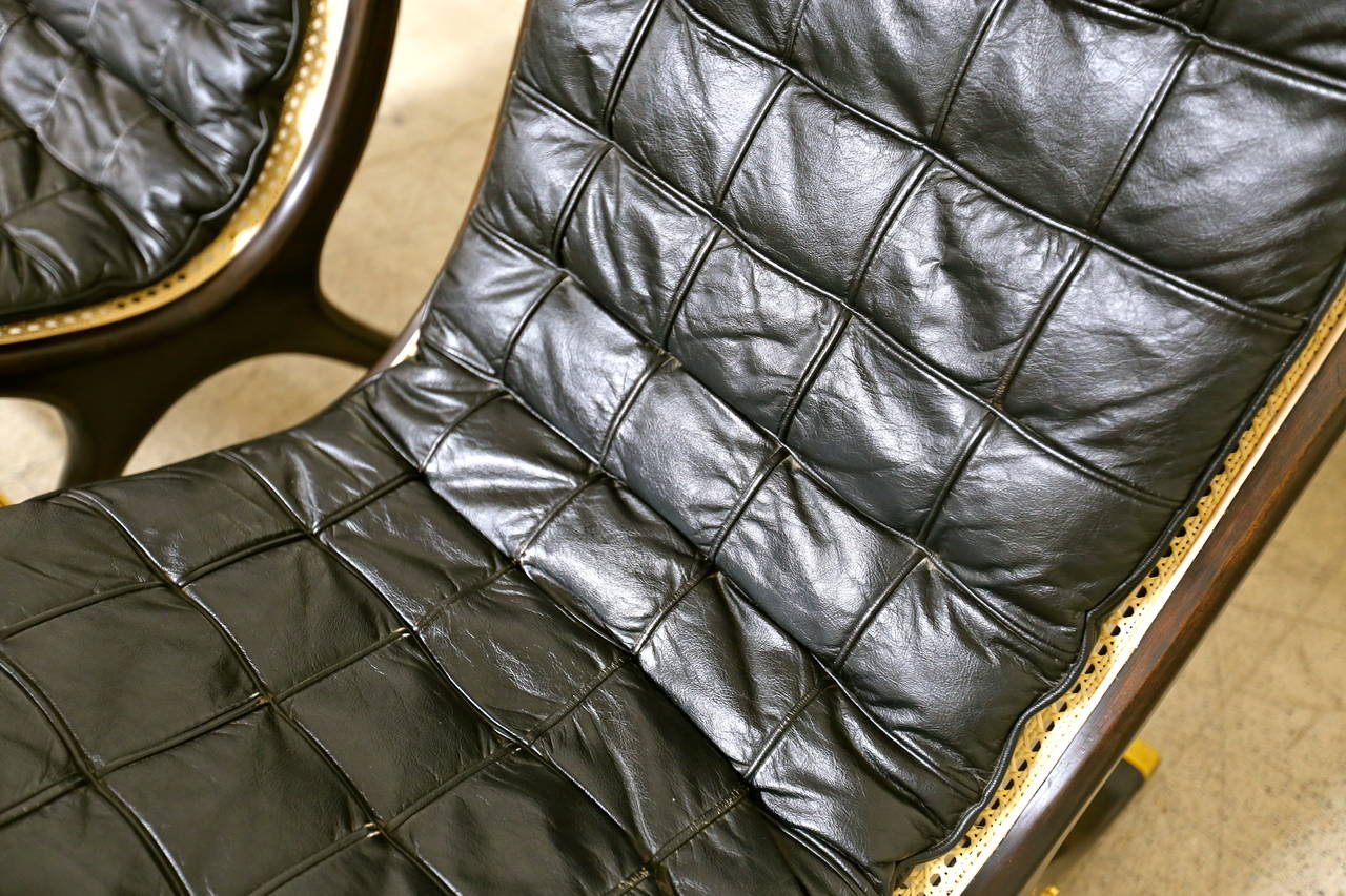 Ebonized Pair of Lounge Chairs by Gerald Jerome