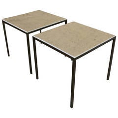 Solid Brass and Marble Side Tables