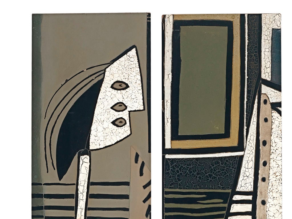 four panel wall hanging after Picasso circa 1945