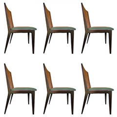 Set of Six Caned Back Dining Chairs by Edward Wormley for Dunbar