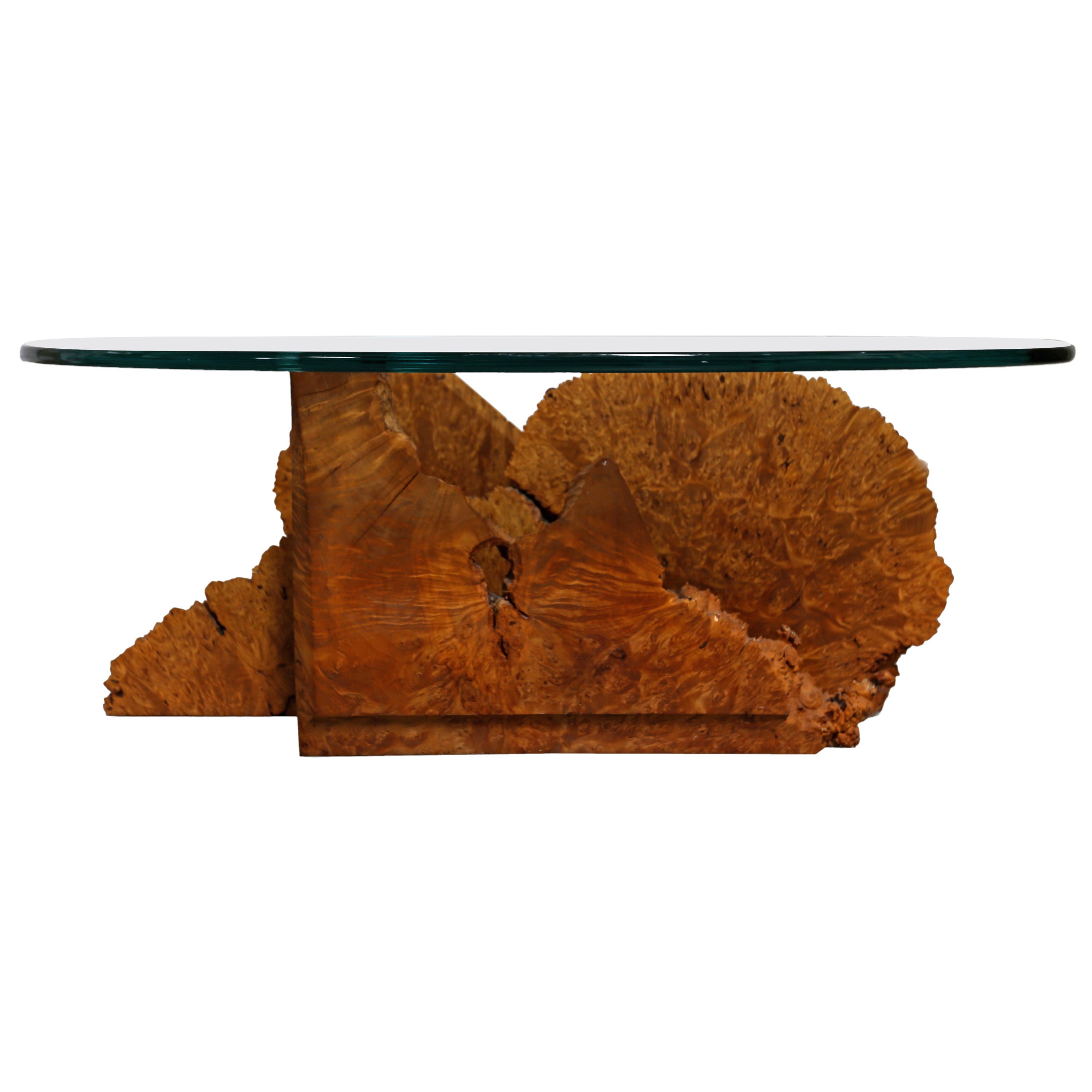Studio Crafted Burl Wood Coffee Table