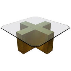 Polished Brass Coffee Table by Milo Baughman