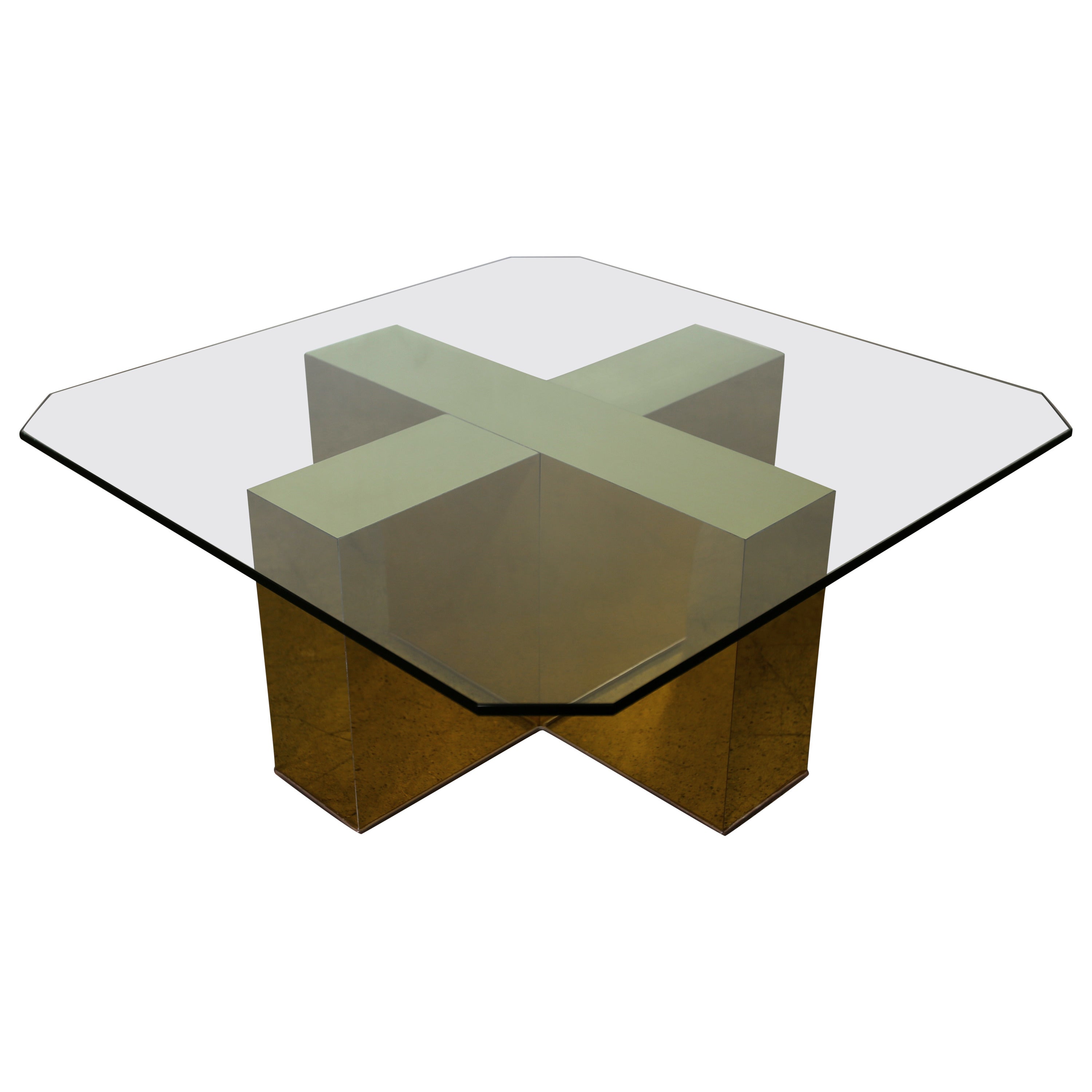 Polished Brass Coffee Table by Milo Baughman