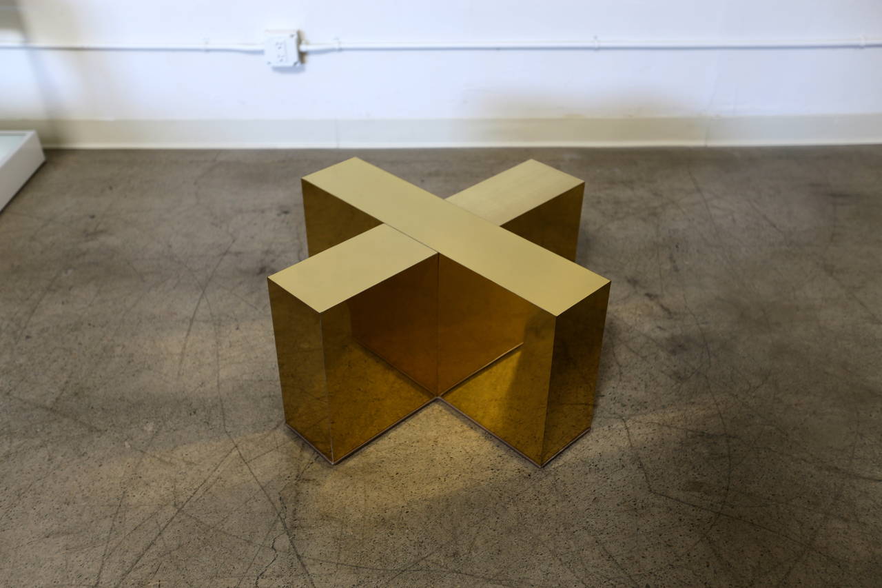 Mid-Century Modern Polished Brass Coffee Table by Milo Baughman