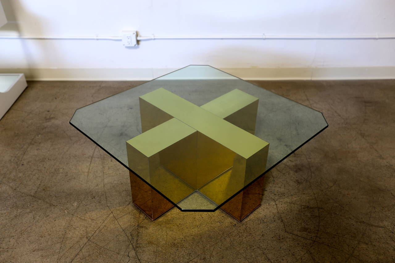 20th Century Polished Brass Coffee Table by Milo Baughman