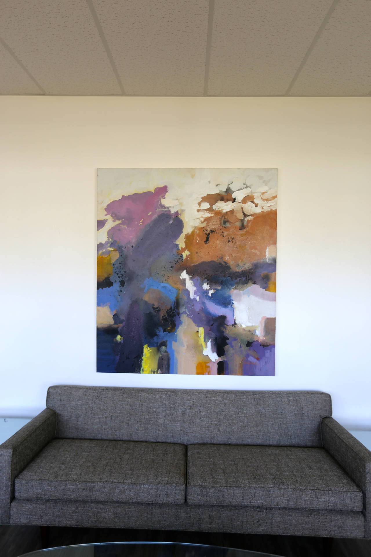 Large-scale signed abstract painting.