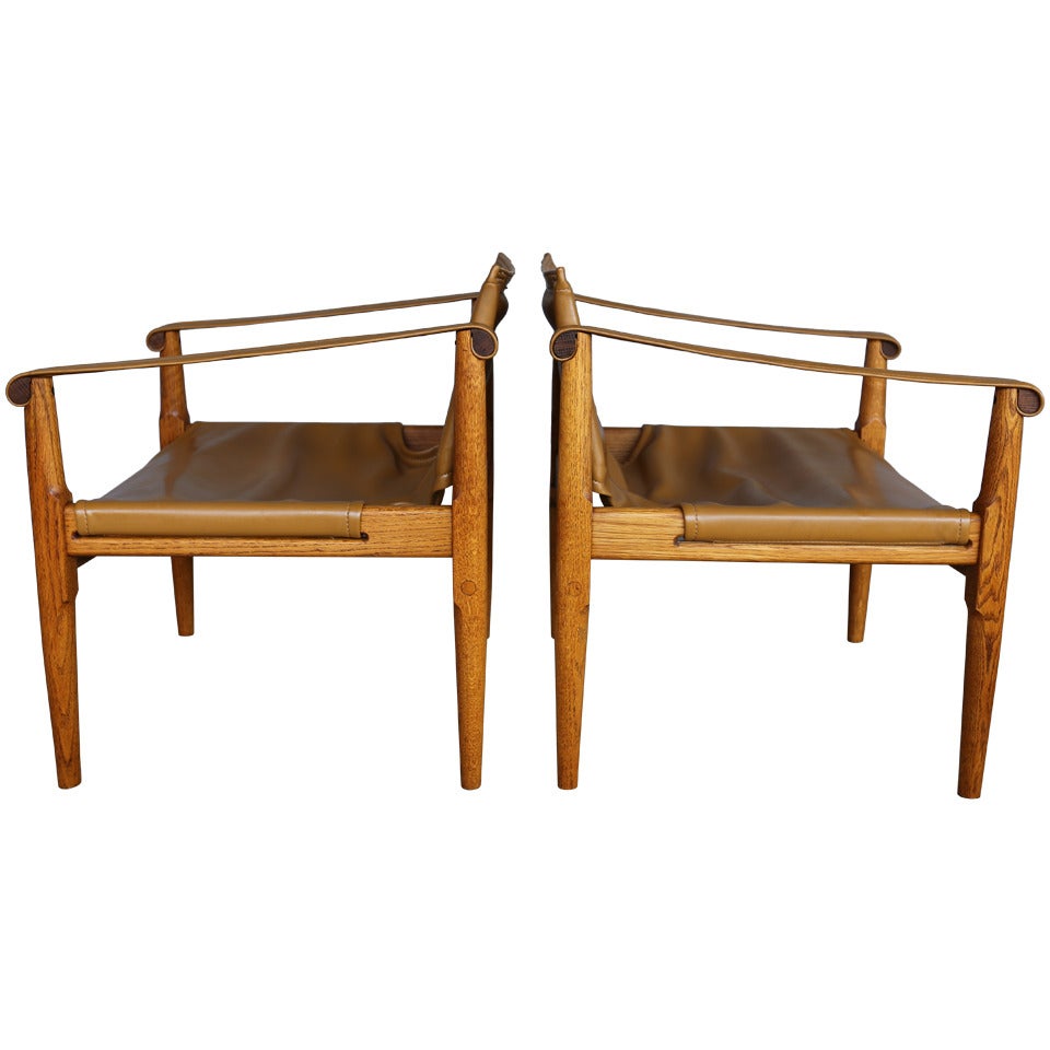 Pair of " Safari " lounge chairs by Douglas Heaslett