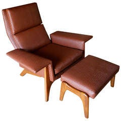 Sculptural lounge chair & ottoman by Adrian Pearsall