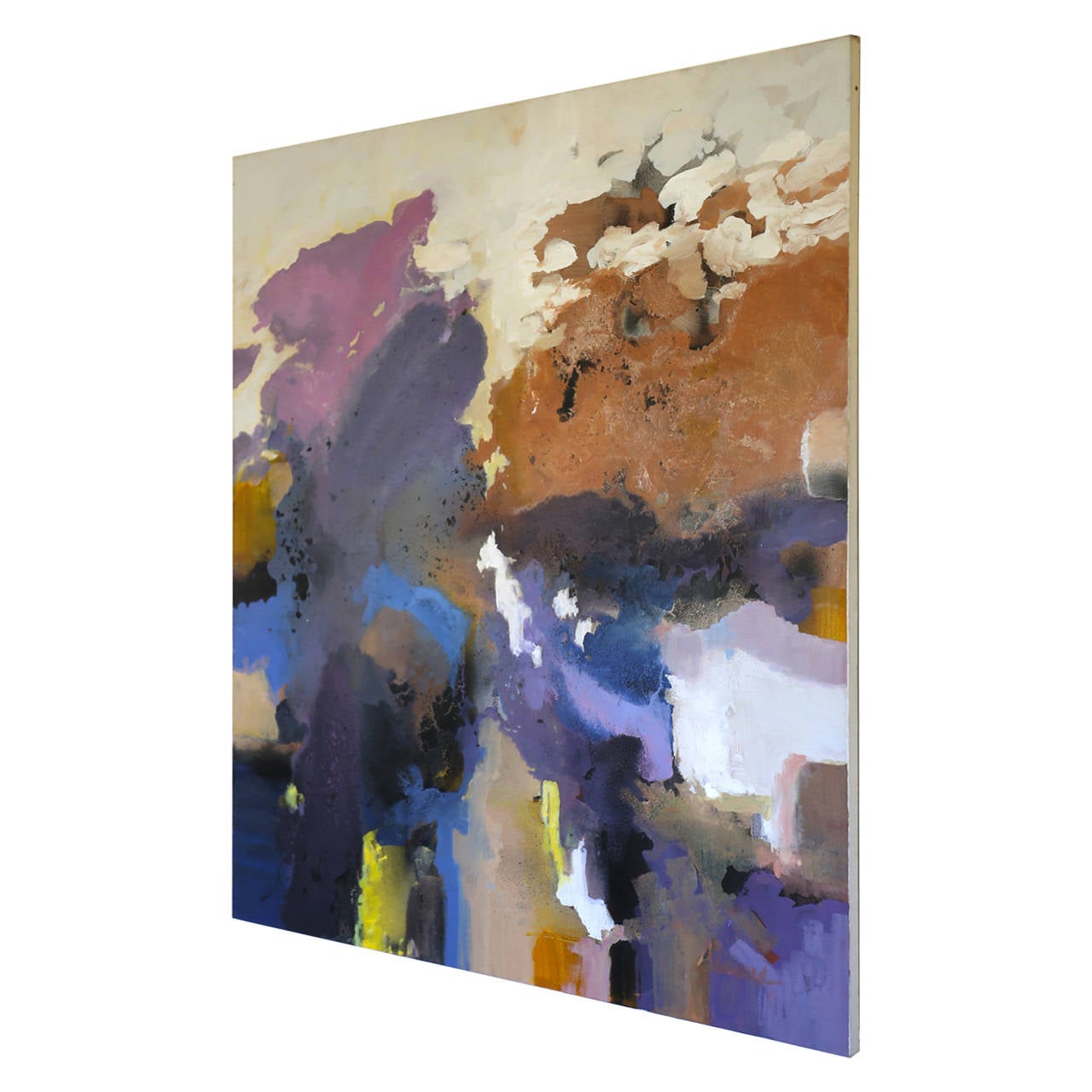 LargeScale Signed Abstract Painting For Sale at 1stdibs