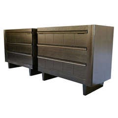 Pair of ebonized chest of drawers
