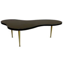 T.h. Robsjohn-gibbings Ebonized Free Form Coffee Table