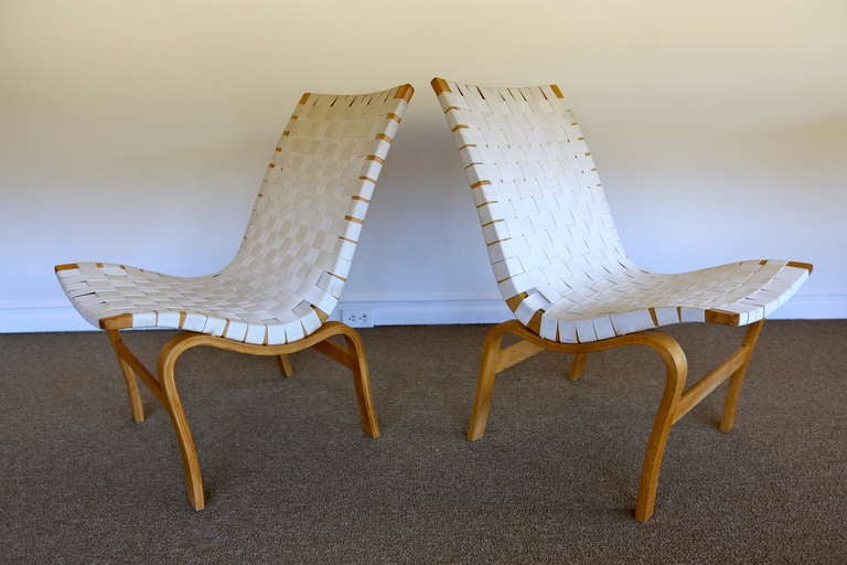 Mid-Century Modern Pair Bruno Mathsson Eva Chairs