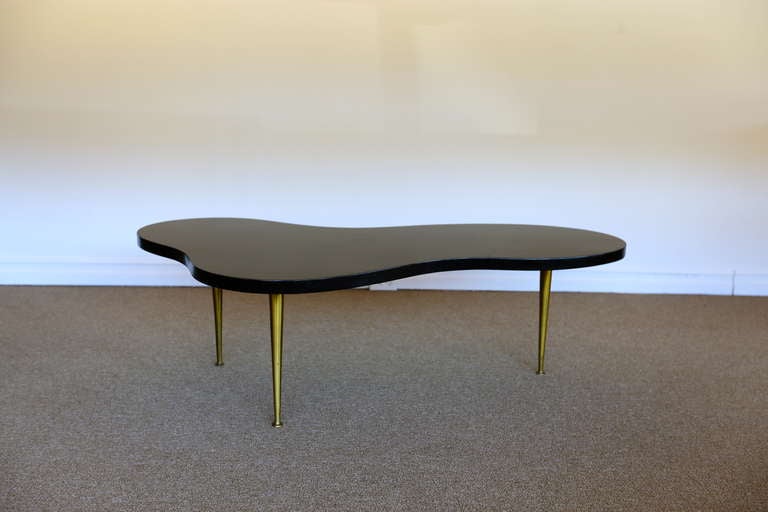 American T.h. Robsjohn-gibbings Ebonized Free Form Coffee Table