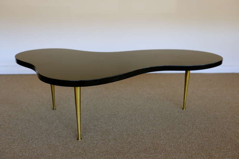 T.H. Robsjohn-Gibbings ebonized Free Form Coffee Table