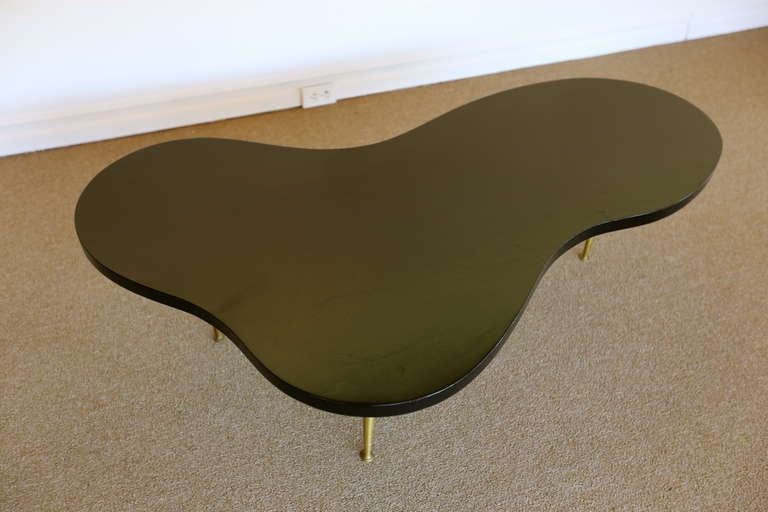 Mid-Century Modern T.h. Robsjohn-gibbings Ebonized Free Form Coffee Table