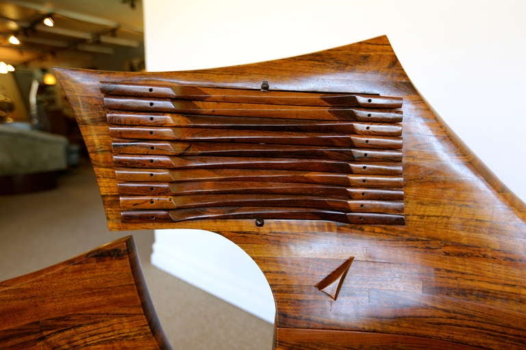 Jack Rogers Hopkins Stacked lamination of Honduras mahogany hand crafted Armchair & Desk.