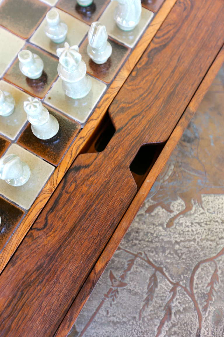 Danish Rosewood & Ceramic Chess Set 2