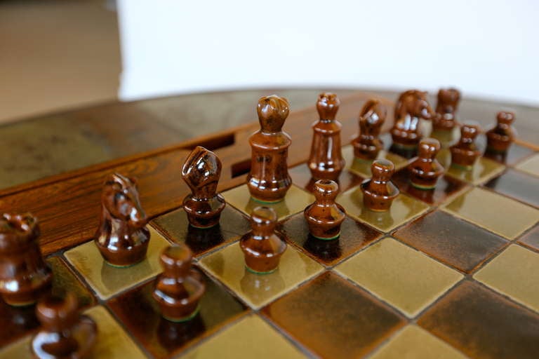 Danish Rosewood & Ceramic Chess Set 3