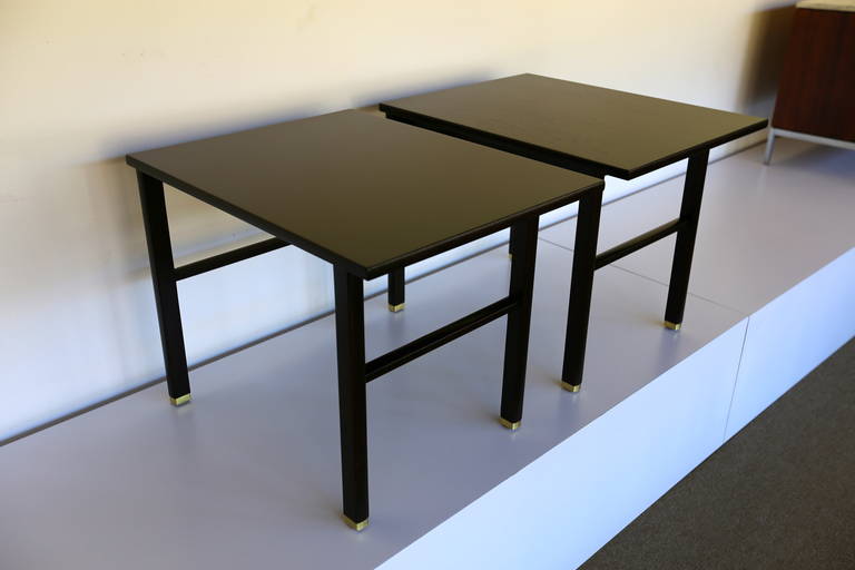 Walnut Pair of Side Tables by  Edward Wormley for Dunbar