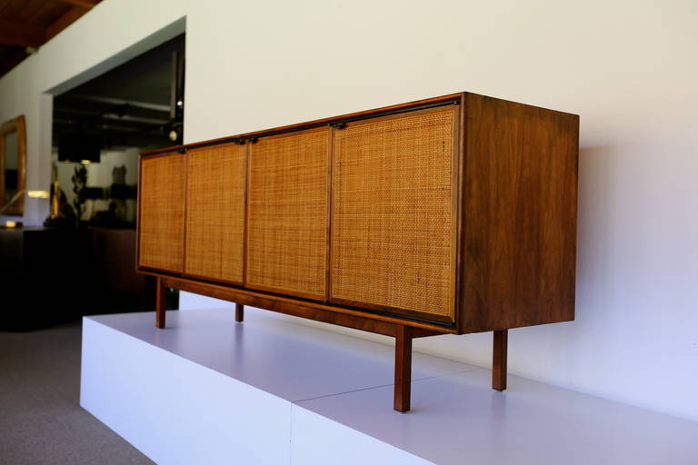 Walnut and Cane Front Credenza by Florence Knoll 1
