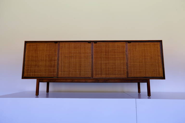 Walnut and Cane Front Credenza by Florence Knoll 2