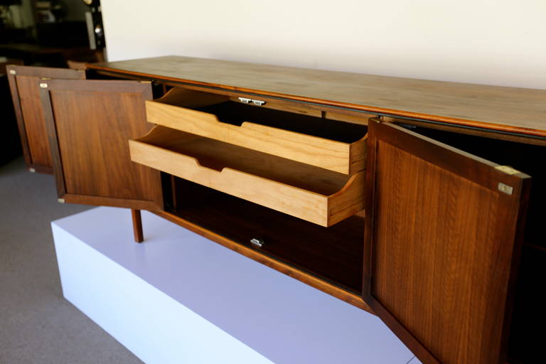 American Walnut and Cane Front Credenza by Florence Knoll