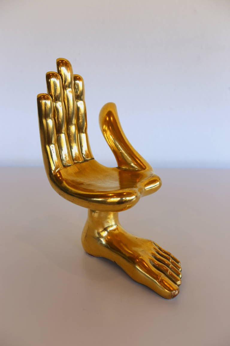 Mid-Century Modern Pedro Friedeberg Gilt Hand Foot Sculpture