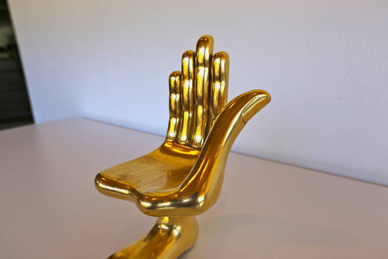 Late 20th Century Pedro Friedeberg Gilt Hand Foot Sculpture