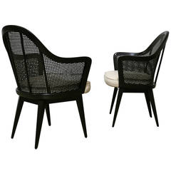 Pair of Caned Back Armchairs by Harvey Probber 9