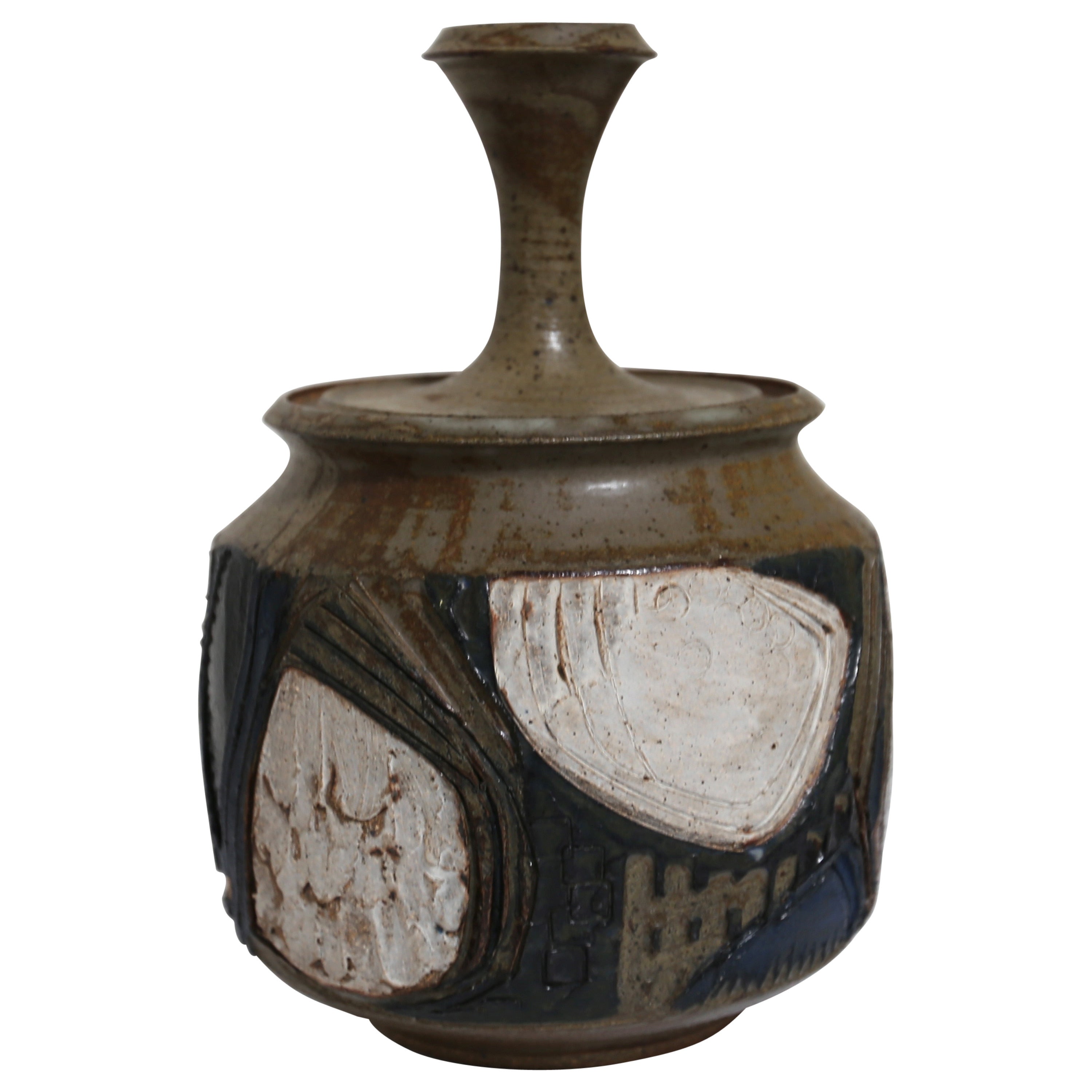 Lidded Stoneware Vessel by Joel Edwards