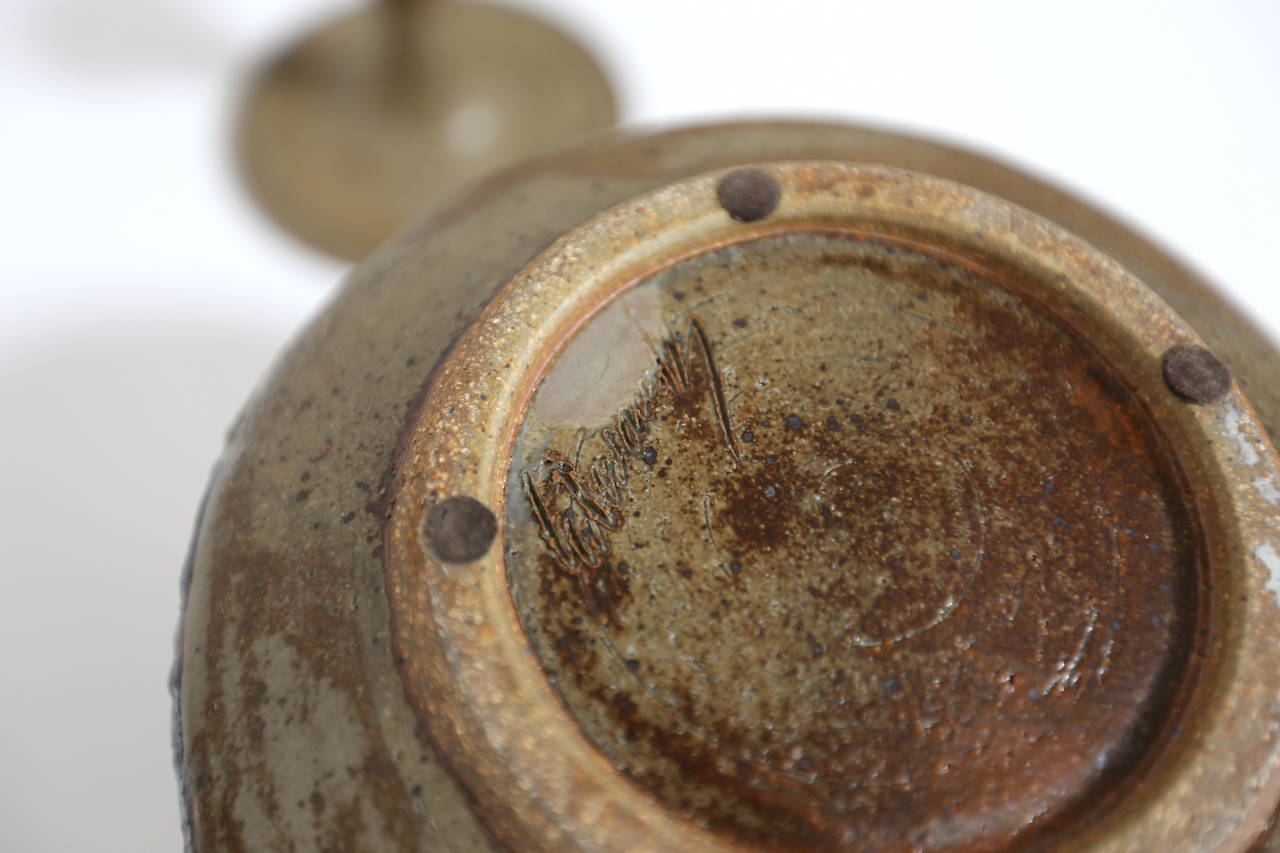 20th Century Lidded Stoneware Vessel by Joel Edwards