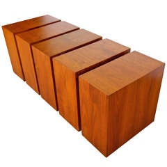 Walnut "Cubes" Coffee Table