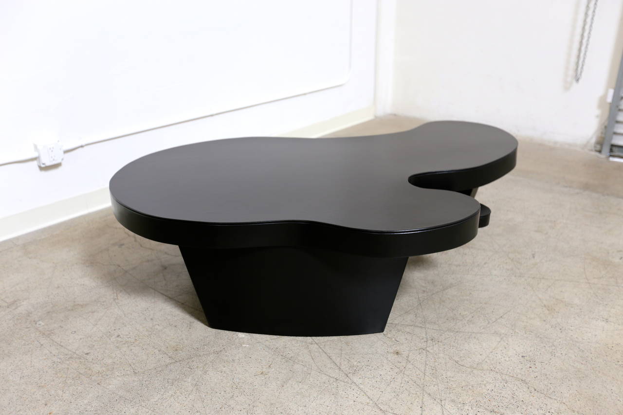 Large Leather Wrapped Biomorphic Coffee Table 3
