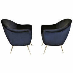 Pair of Sculptural Italian Lounge Chairs