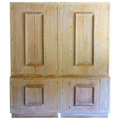 Pair of Signed James Mont Cerused Oak Cabinets
