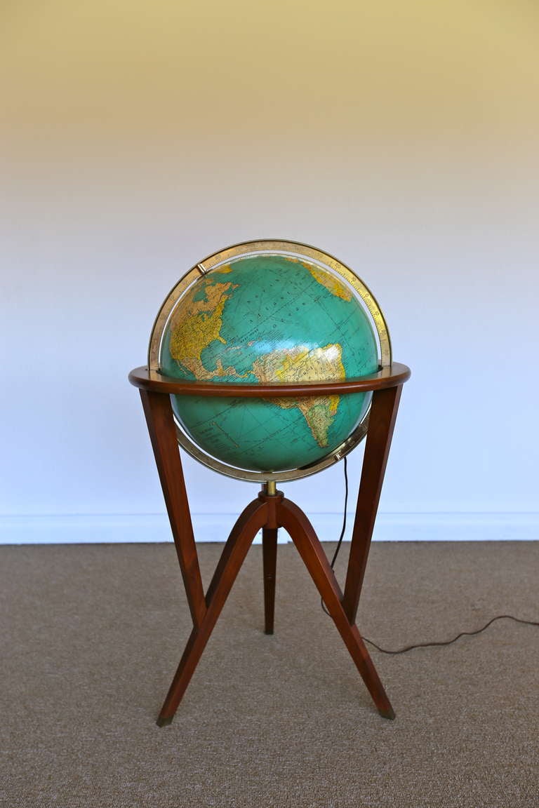 Mid-20th Century Illuminated globe by Edward Wormley