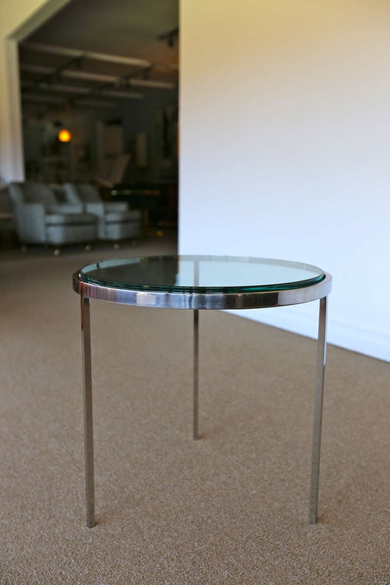 Round Chrome & Glass side table.