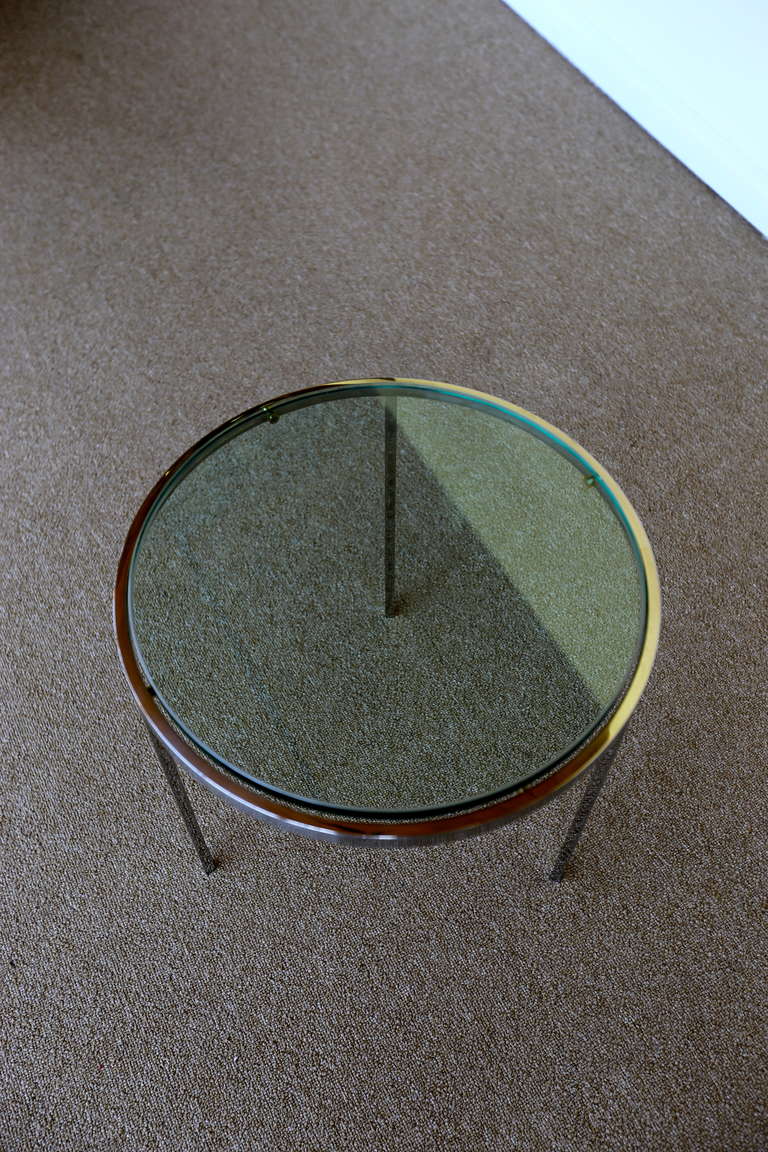 American Round Chrome & Glass side table