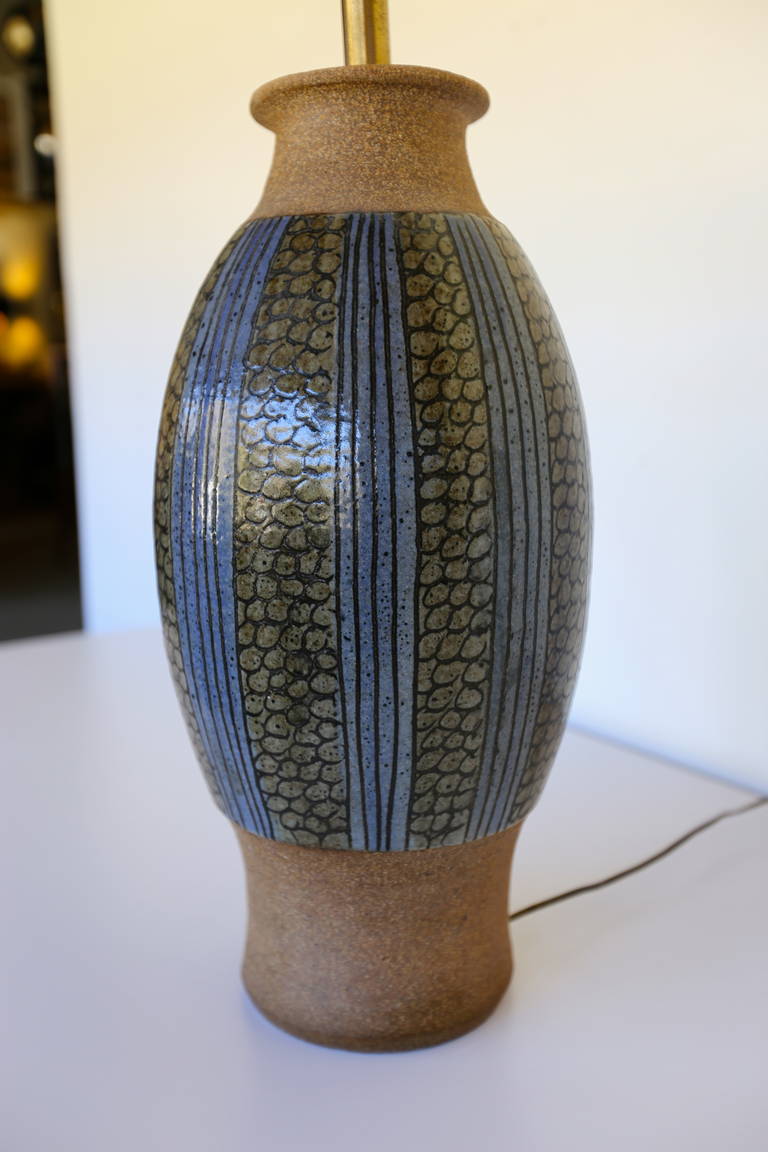 Large Ceramic Art Pottery Lamp by Brent Bennett.
