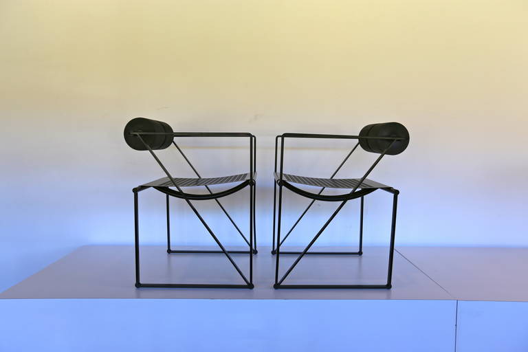 Pair of Seconda 602 Armchairs by Architect Mario Botta  In Excellent Condition In Costa Mesa, CA