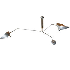 SERGE MOUILLE three rotating arm ceiling lamp