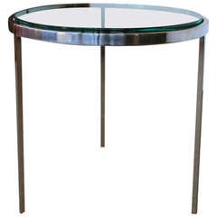 Round Chrome & Glass side table