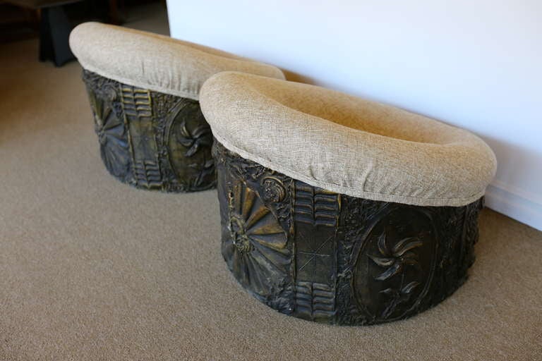 Pair of Brutalist Lounge Chairs by Adrian Pearsall 2