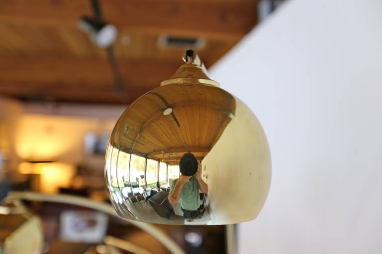 Italian Brass Three-Arm "Arc" Floor Lamp